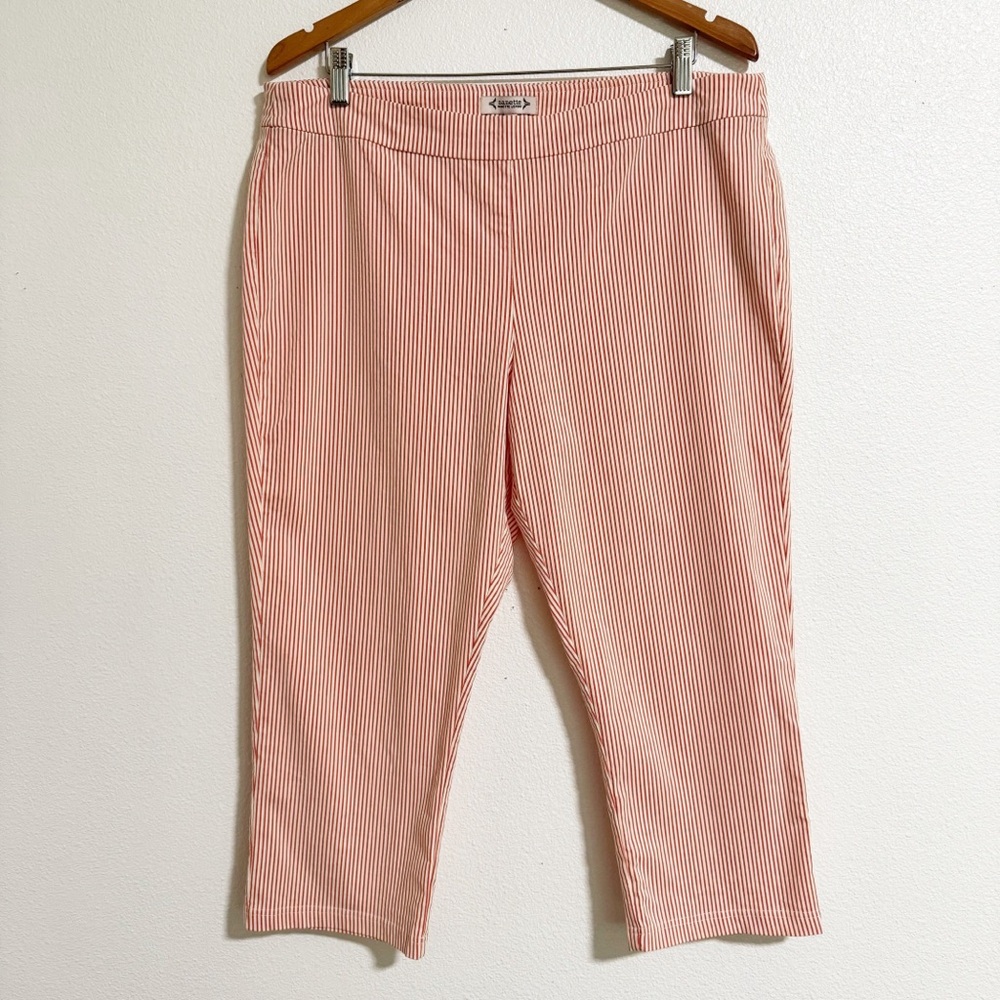Nanette Lapore Pinstripe Pull On Crop Pants